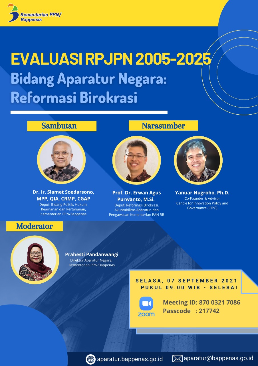 FGD Evaluasi RPJPN 2005-2025 Bidang Aparatur Negara: Reformasi BIrokrasi